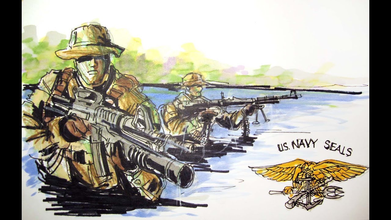 Navy Seal Drawing Beautiful Image