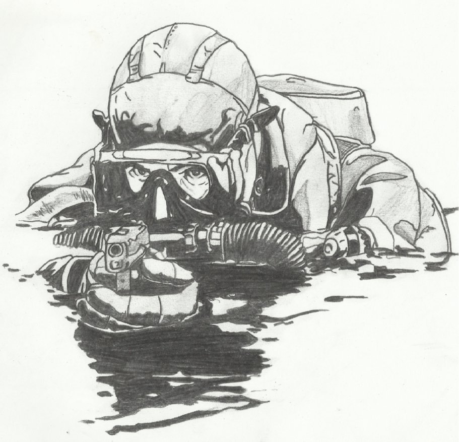Navy Seal Drawing Creative Art