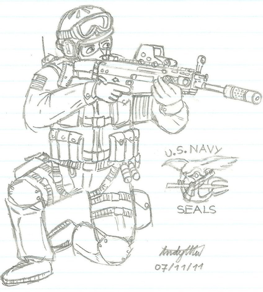 Navy Seal Drawing Photos