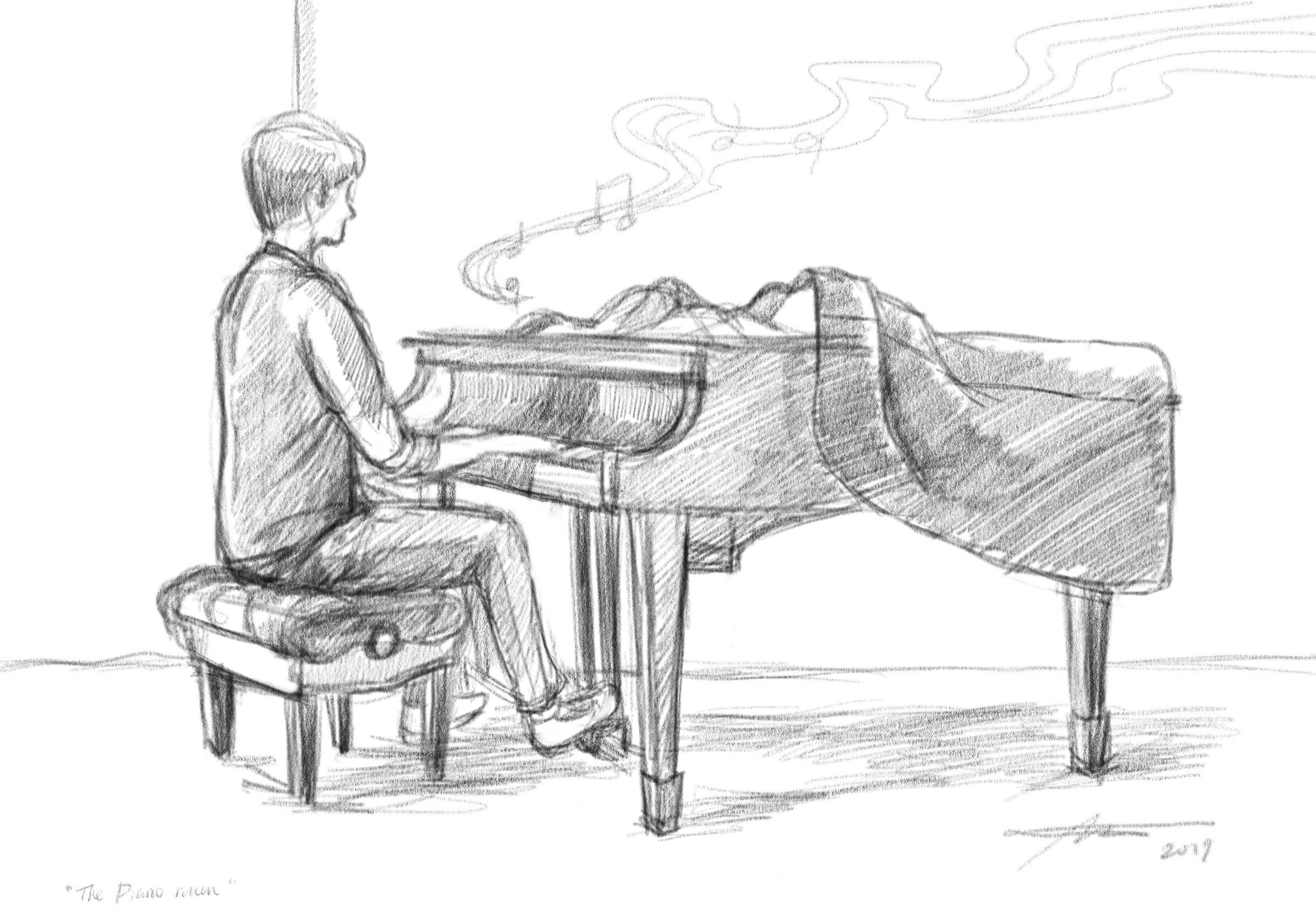 Piano Art Drawing