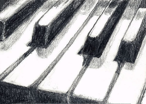 Piano Drawing Beautiful Image