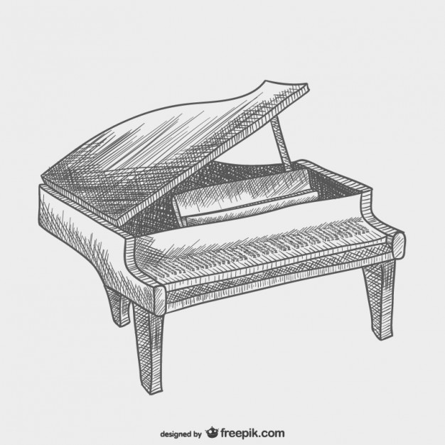 Piano Drawing High-Quality
