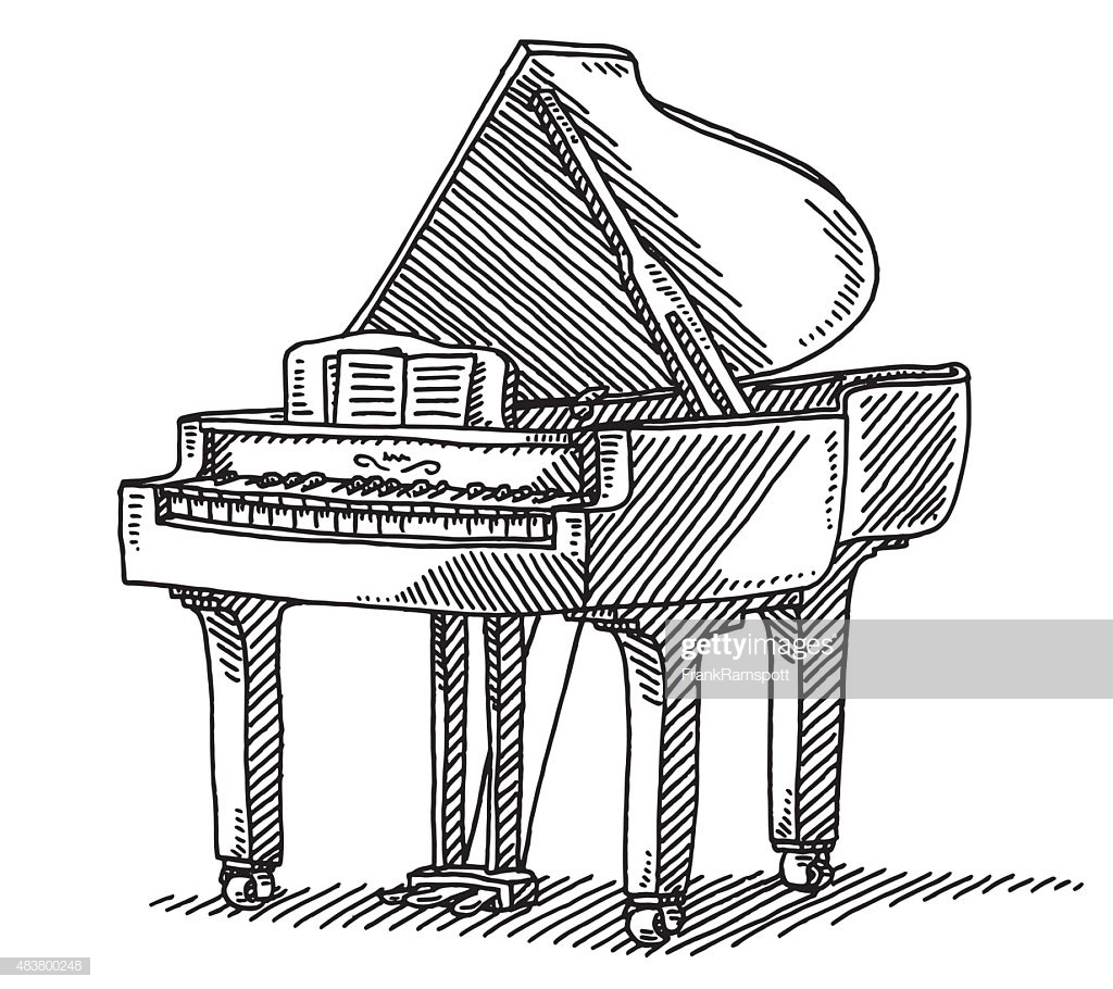 Piano Drawing Realistic