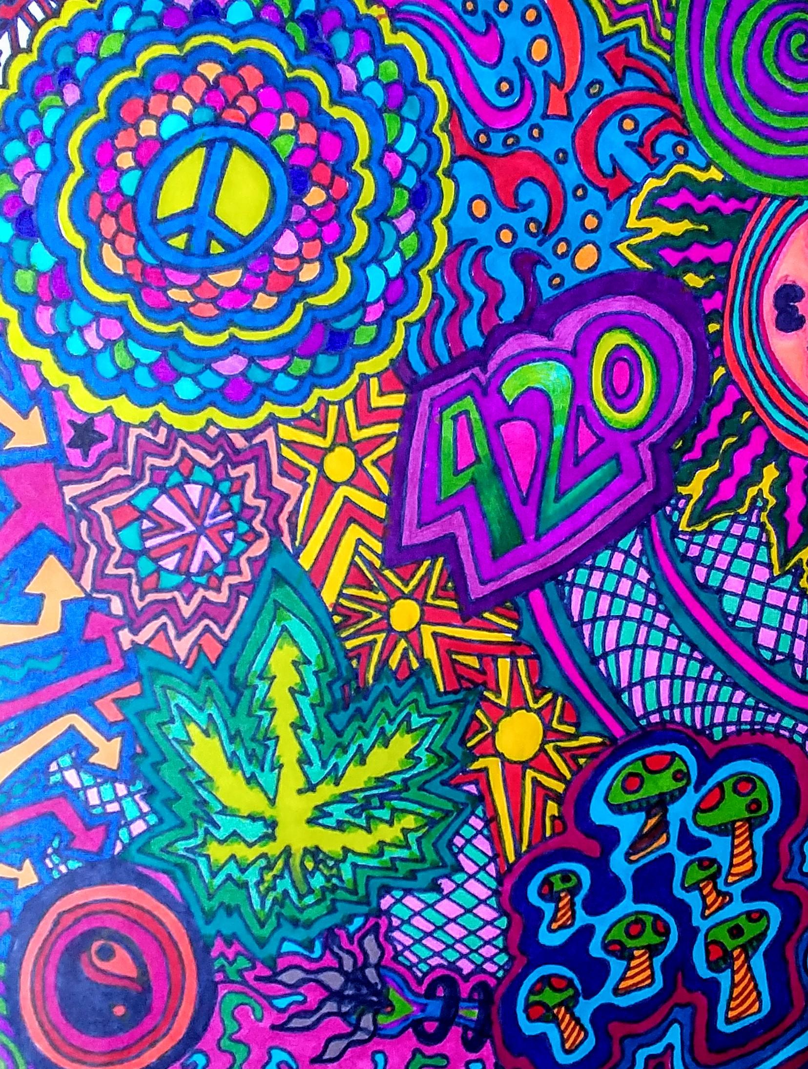 Psychedelic Drawing High-Quality