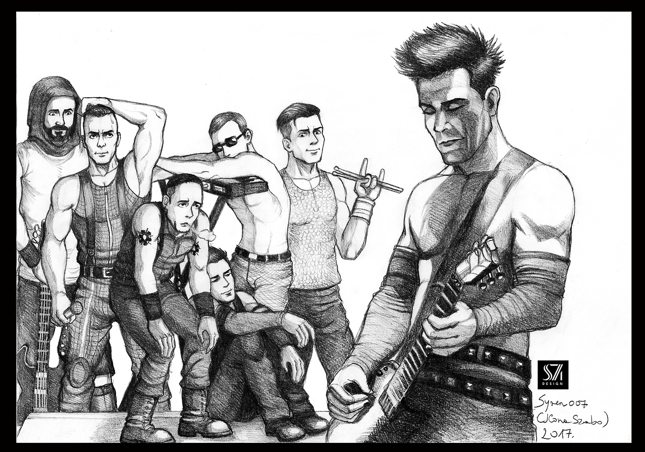 Rammstein Band Drawing Picture