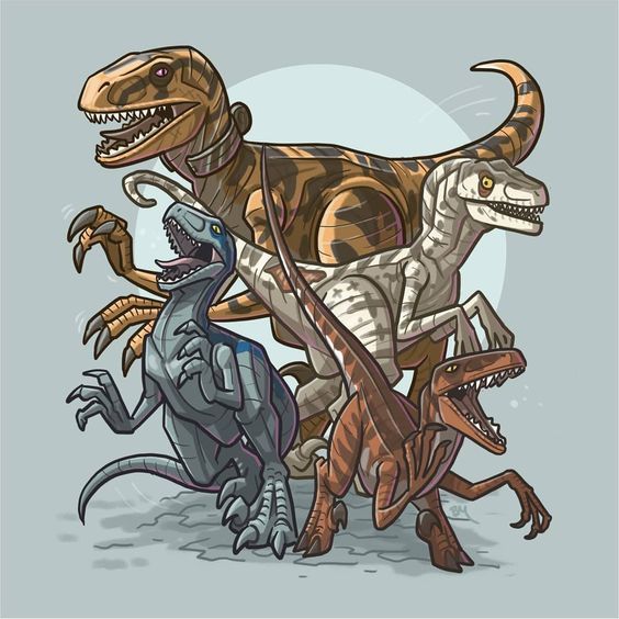 Raptor Squad From Jurassic World Drawing Photo