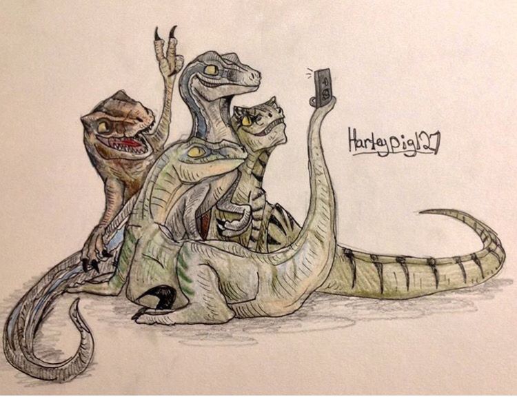 Raptor Squad From Jurassic World Drawing Picture