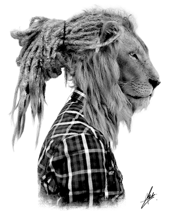 Rasta Lion Drawing Sketch