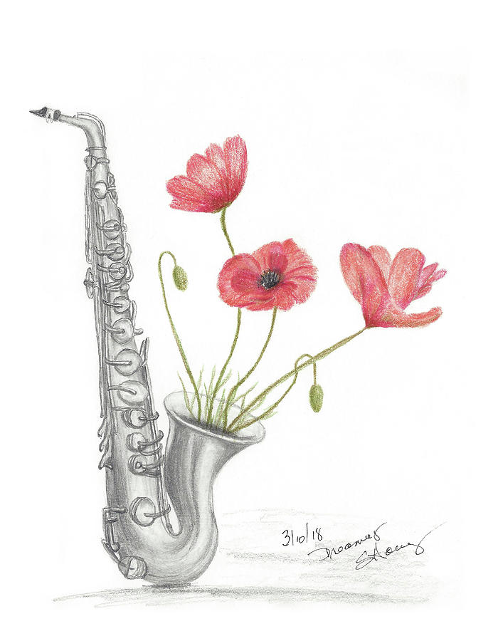 Saxophone Drawing Art