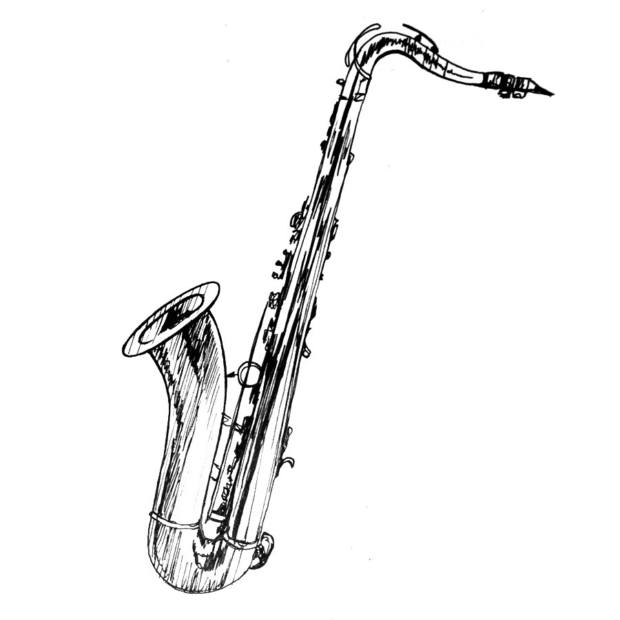 Saxophone Drawing Beautiful Image