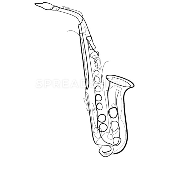 Saxophone Drawing Realistic