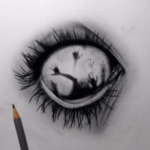 Scary Eyes Drawing Sketch