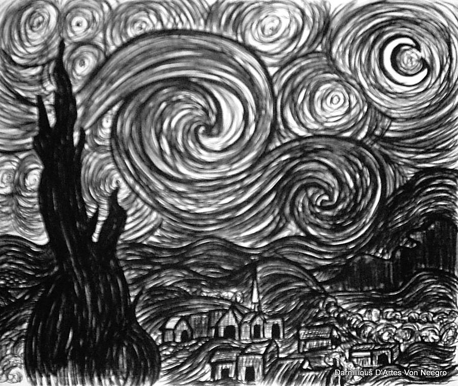 Starry Night Drawing Amazing