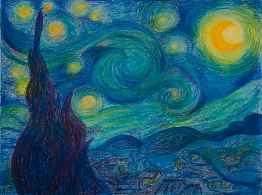 Starry Night Drawing High-Quality