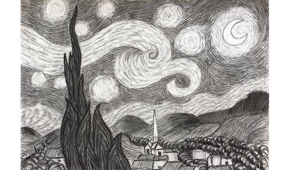 Starry Night Drawing Pic