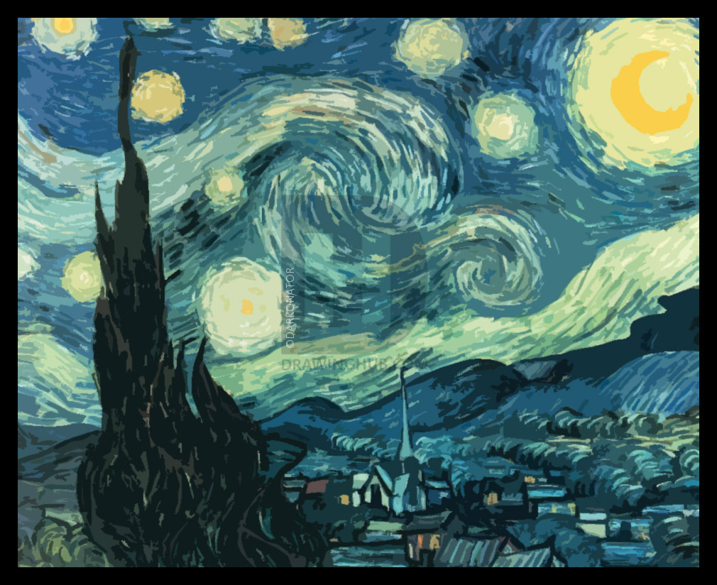 Starry Night Drawing Picture