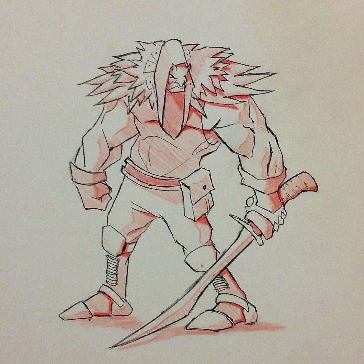 Troll Warrior Drawing Sketch