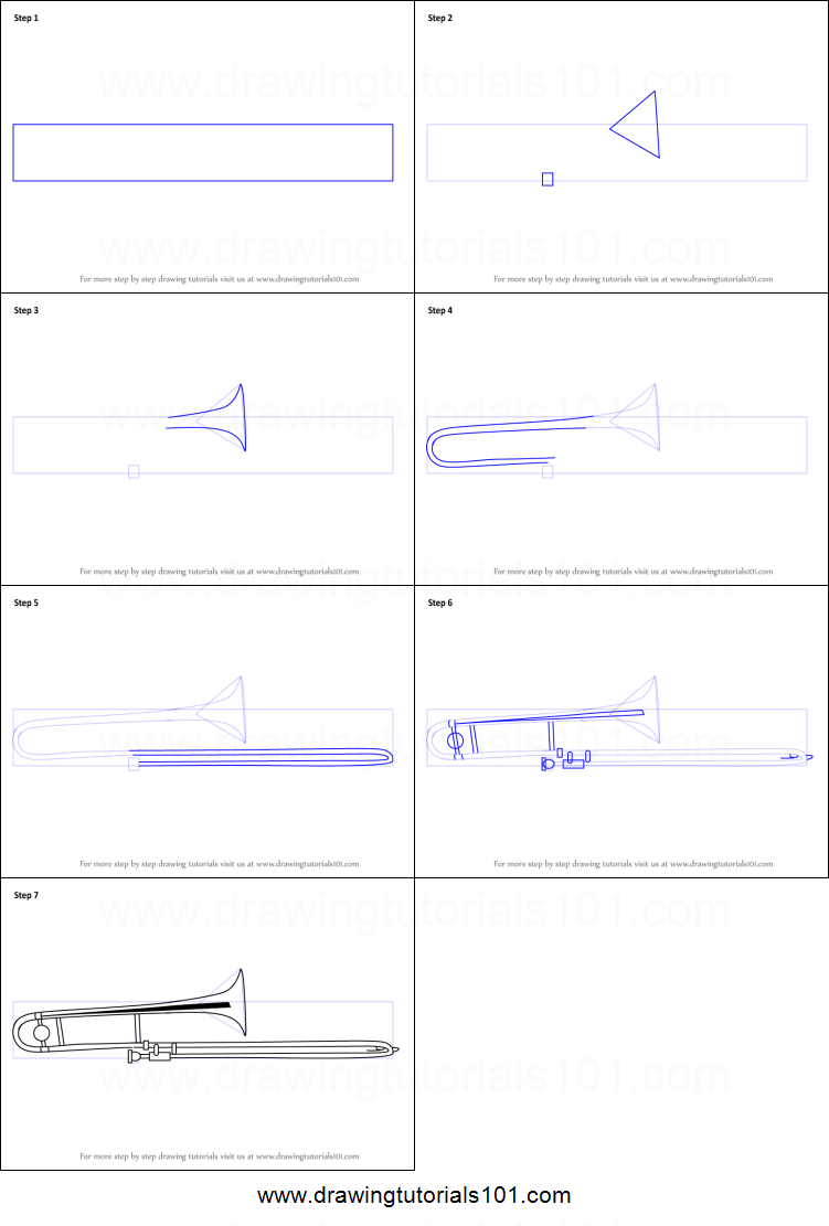 Trombone Drawing Realistic