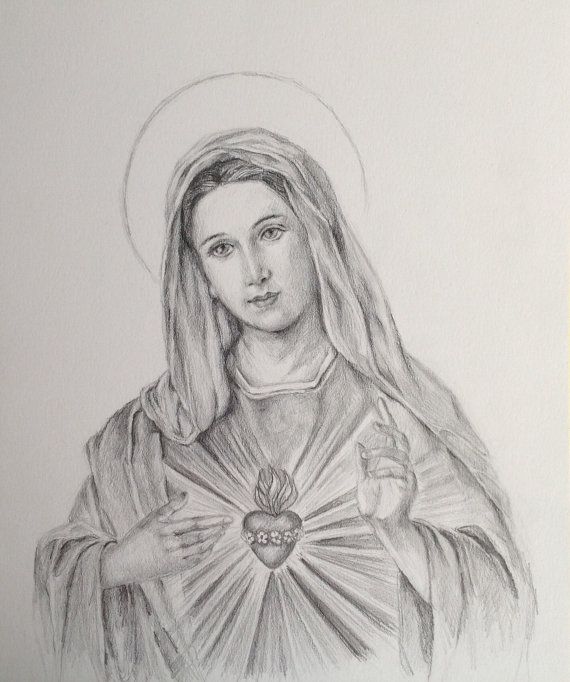 Virgin Mary Drawing Art