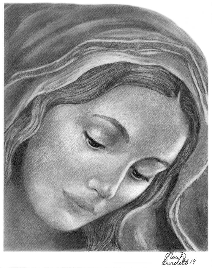 Virgin Mary Drawing High-Quality