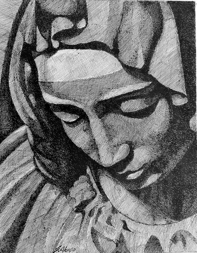 Virgin Mary Drawing Photo