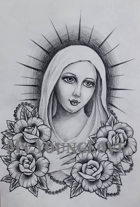 Virgin Mary Drawing Pics