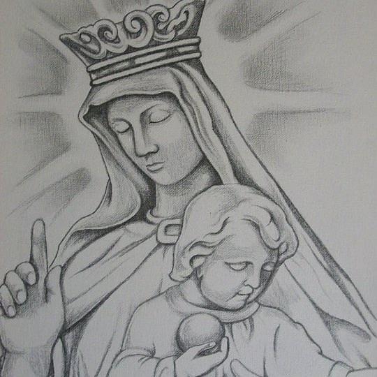 Virgin Mary Drawing Pictures