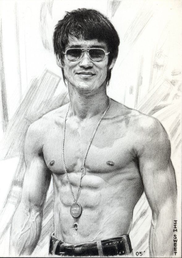 Actor Bruce Lee Drawing Image