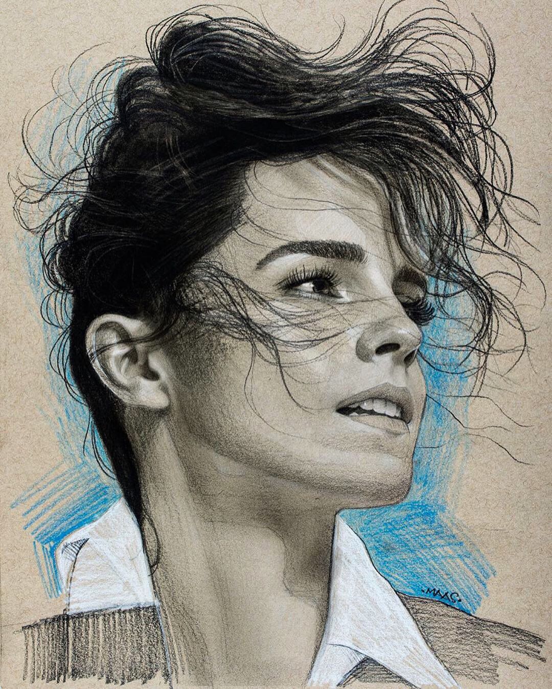 Actress Emma Watson Drawing