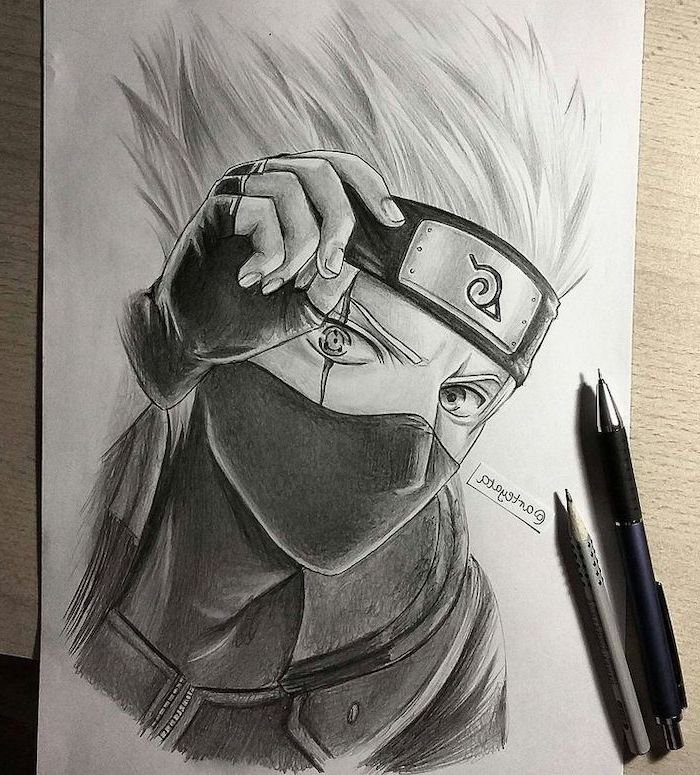 How To Draw Kakashi Easy, Step by Step, Drawing Guide, by Dawn - DragoArt