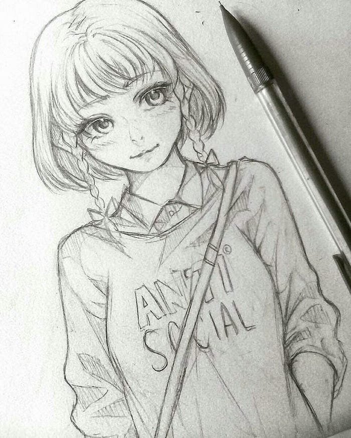 Anime Sketch Drawing Realistic - Drawing Skill