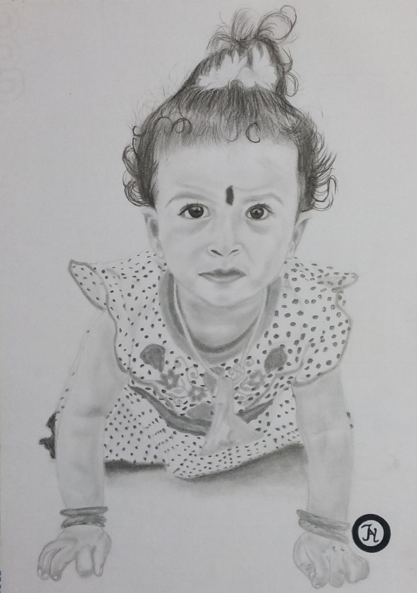 Baby Girl Portrait Drawing