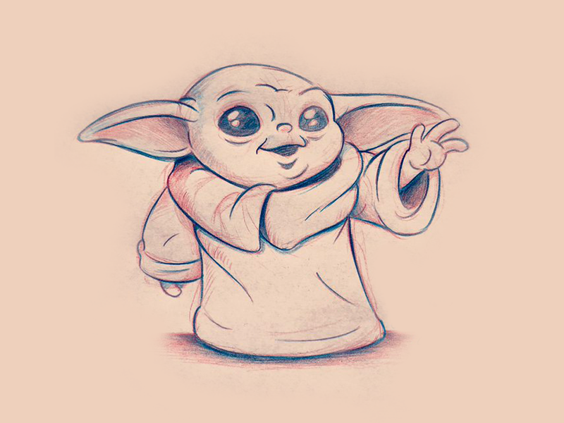 Baby Yoda Drawing Pics
