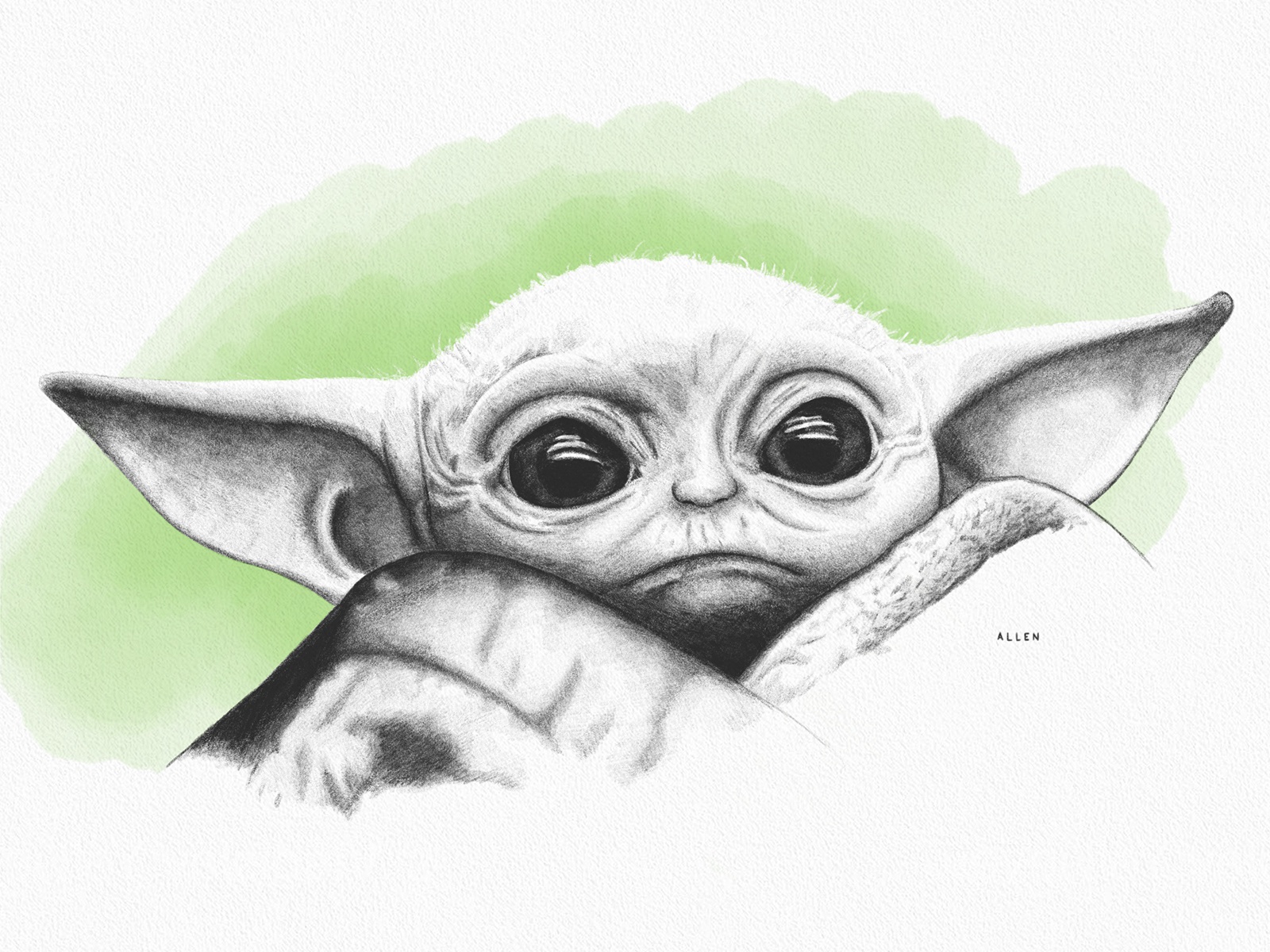 Baby Yoda Drawing Picture