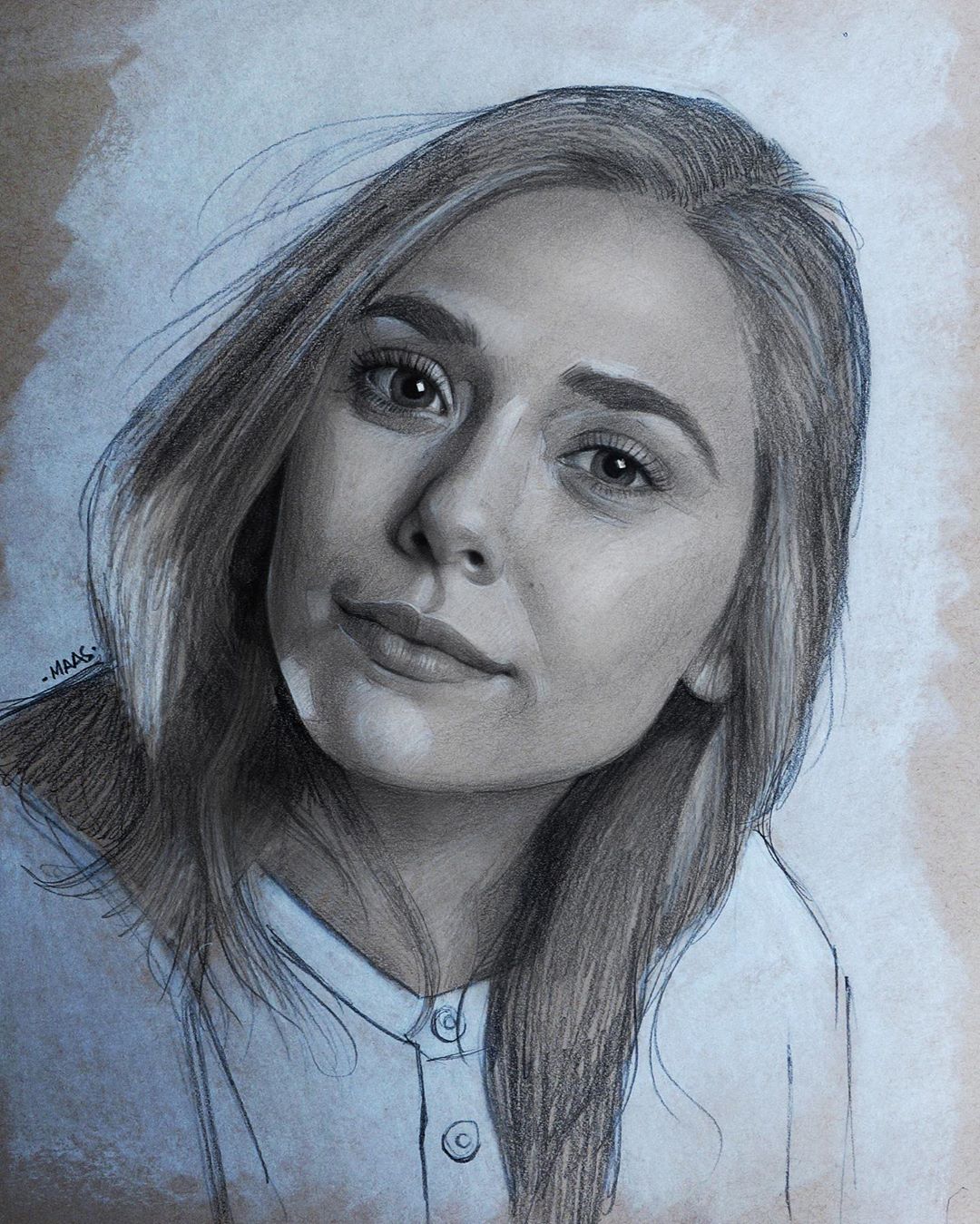 Beautiful Elizabeth Olsen Drawing