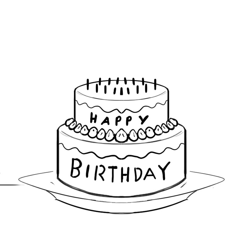 Birthday Cake Drawing Pic