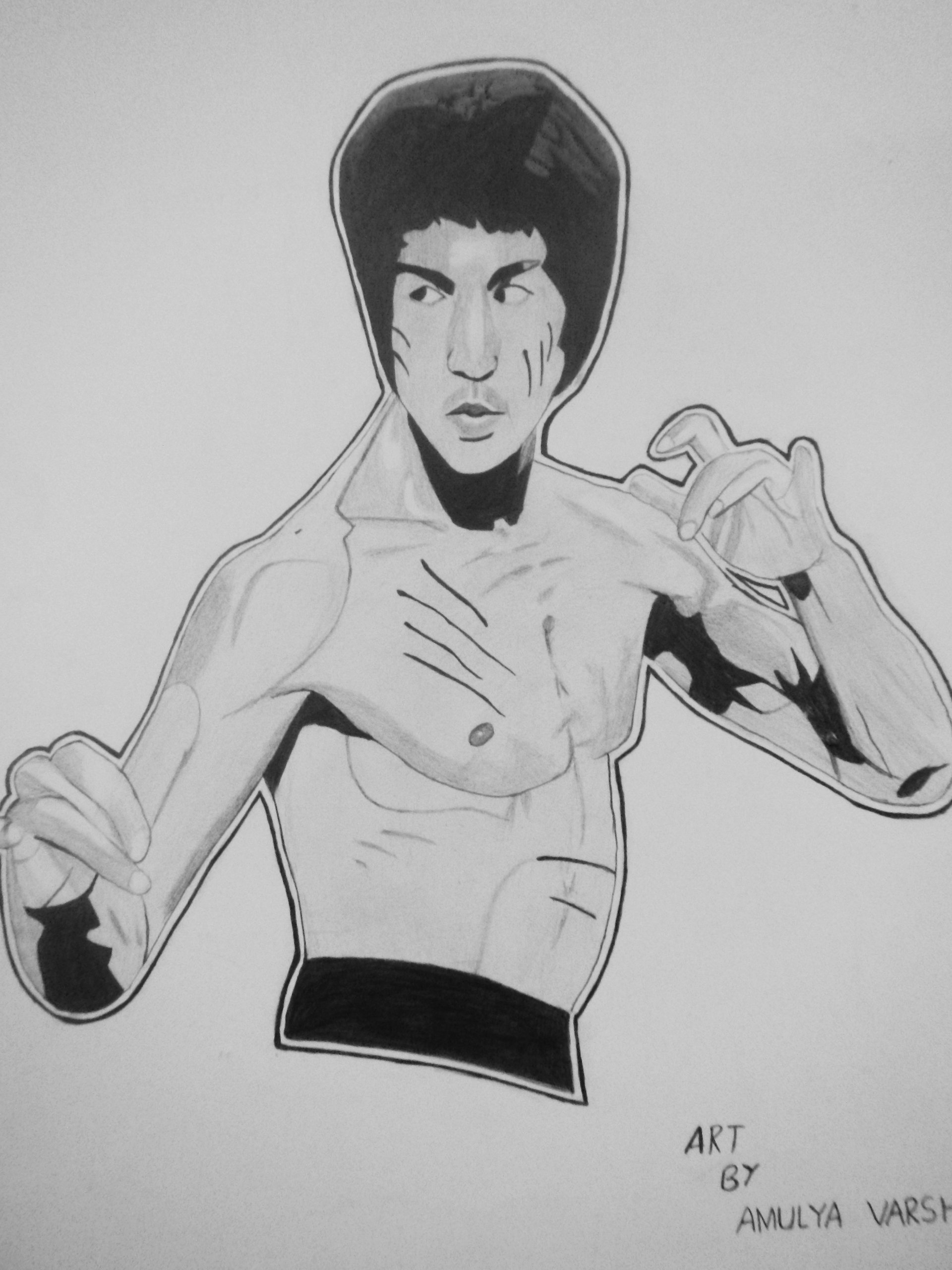 Bruce Lee Realistic Pencil Drawing