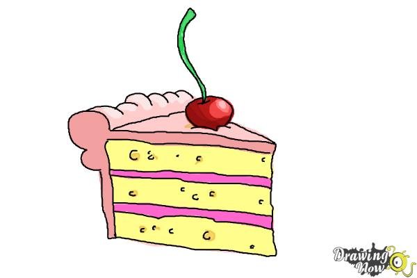 Cake Slice Drawing Realistic