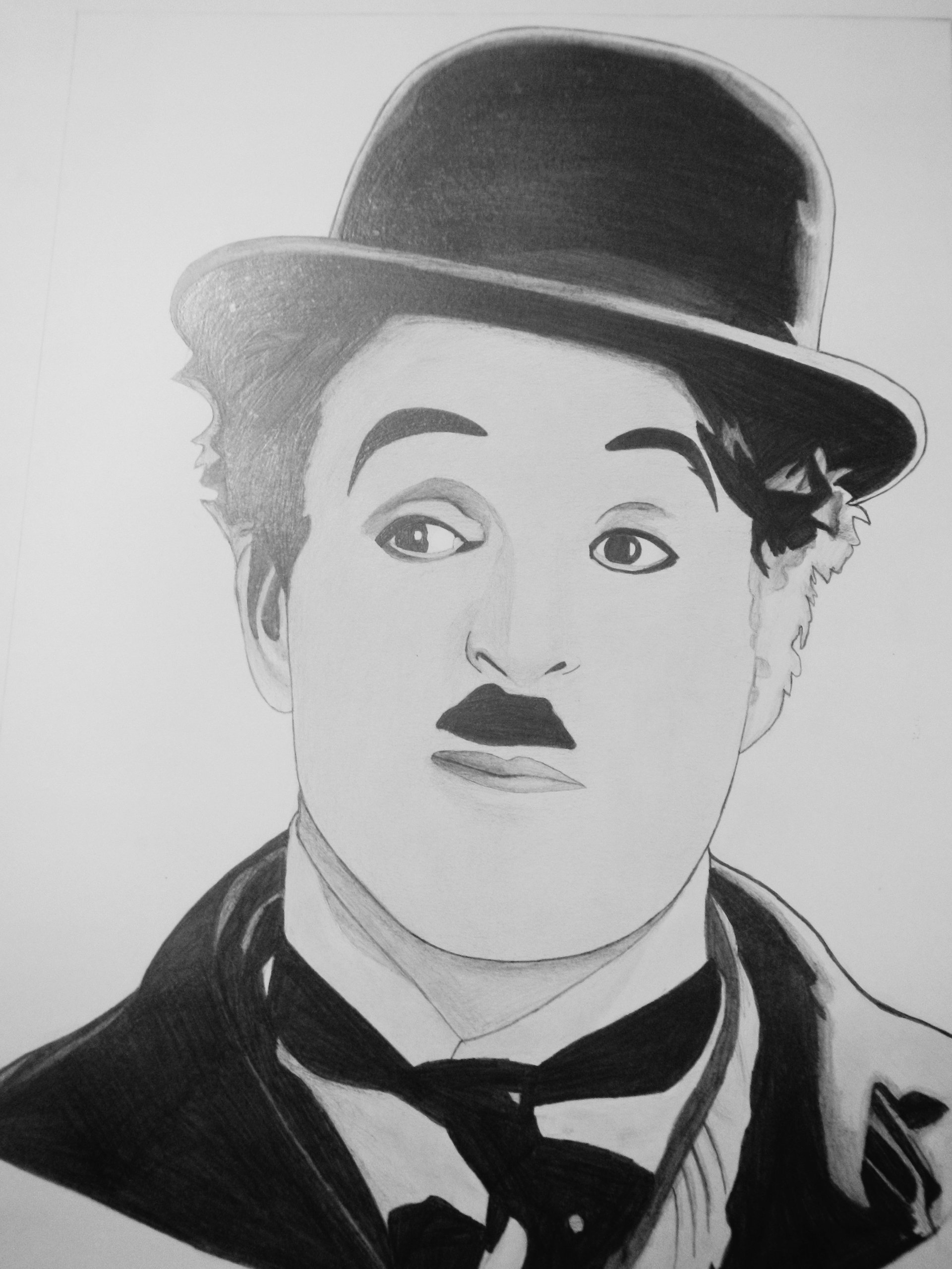 Charlie Chaplin Realistic Pencil Drawing