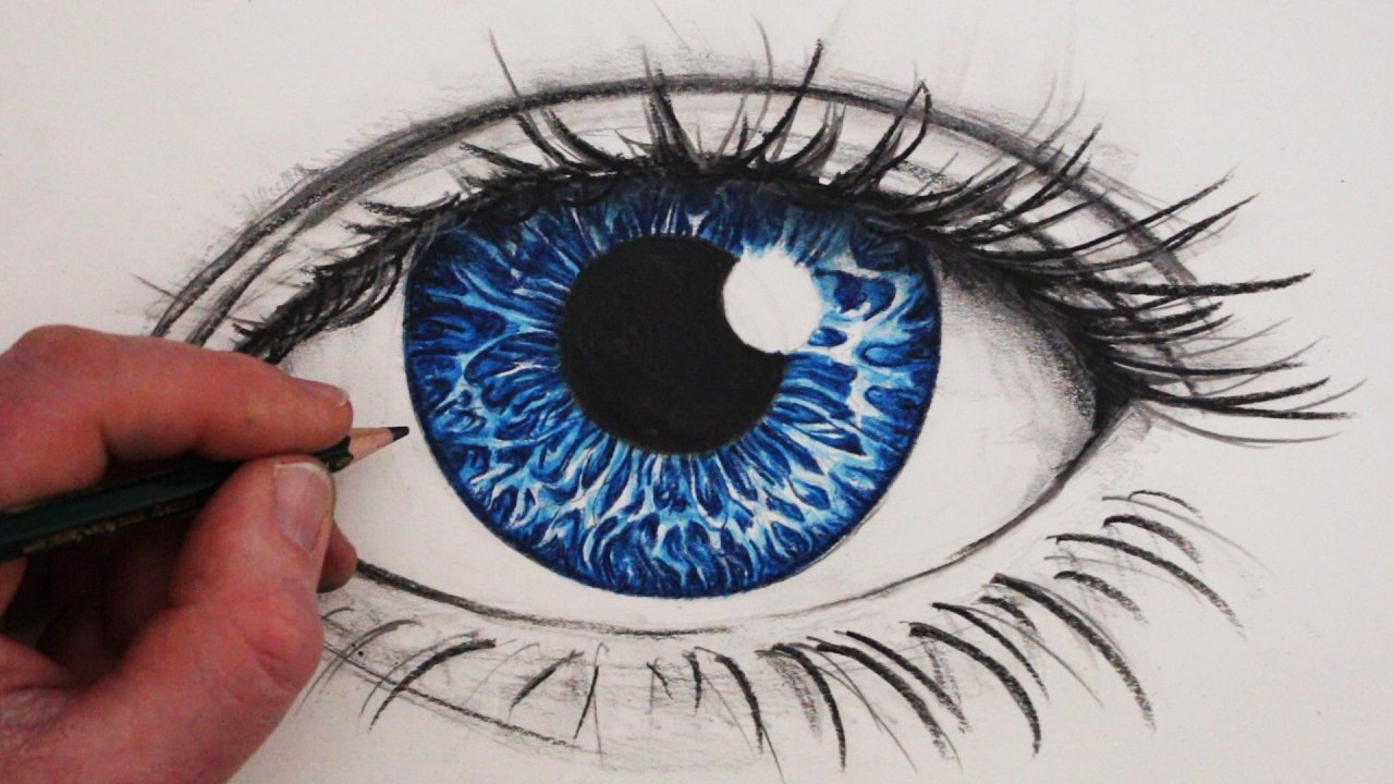 Colored Eyes Drawing Beautiful Art