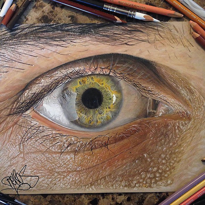 Colored Eyes Drawing High-Quality