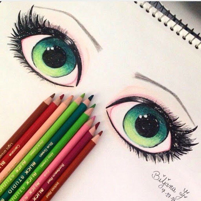 Colored Eyes Drawing Photos