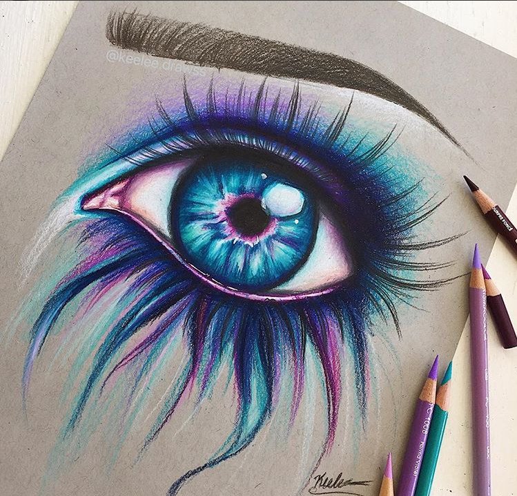 Colored Eyes Drawing Pics