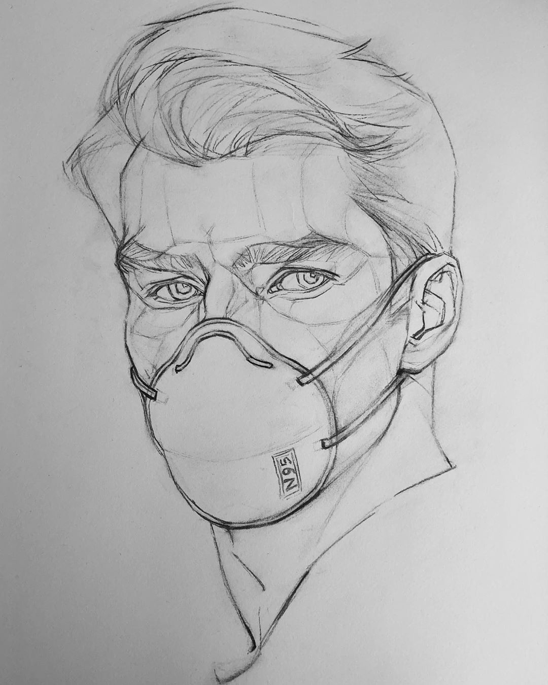 Coronavirus Stay Safe Face Mask Drawing Picture