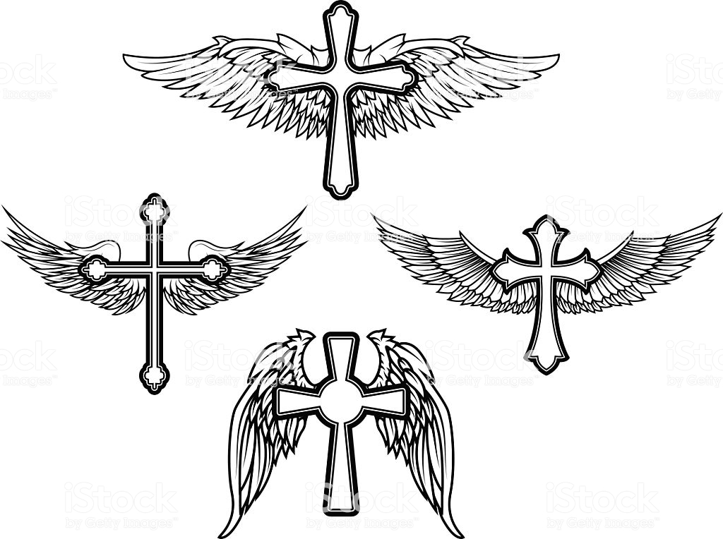 Cross With Wings Drawing Amazing