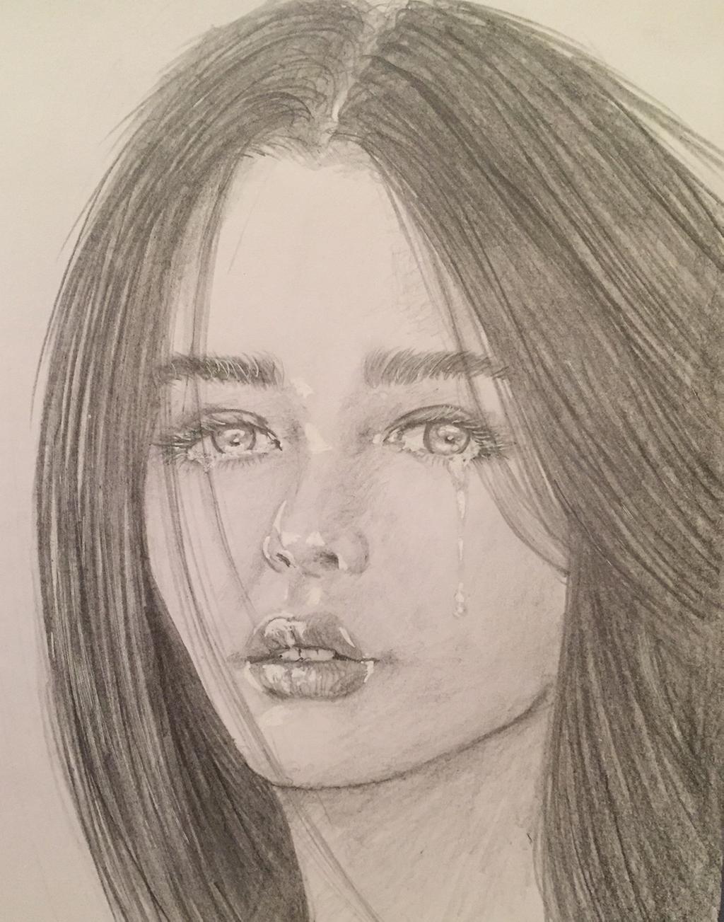 Crying Girl Drawing Best