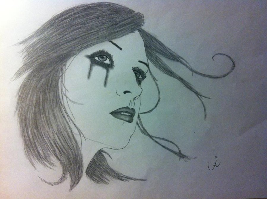 Crying Girl Drawing Creative Art