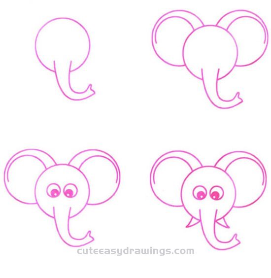 Cute Elephant Drawing Pics - Drawing Skill