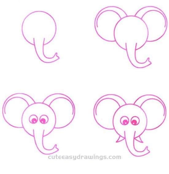 Cute Elephant Drawing Pics