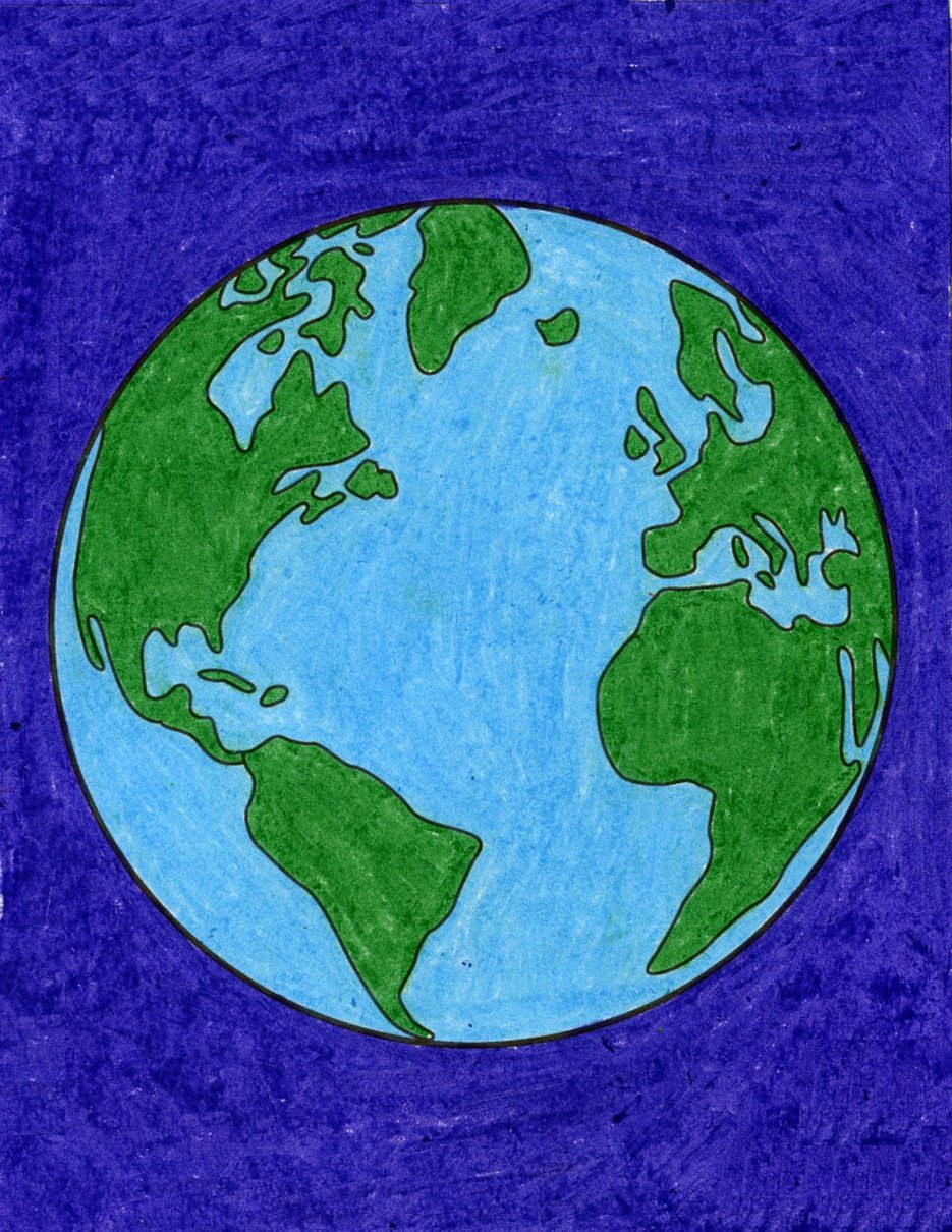 Earth Drawing Sketch